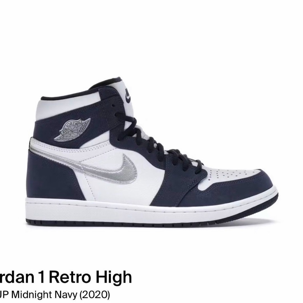 Nike Air Jordan 1 Retro High Midnight Navy Silver